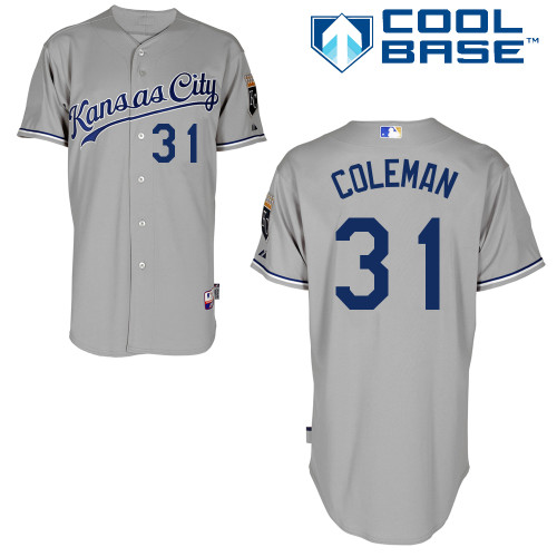 Louis Coleman #31 MLB Jersey-Kansas City Royals Men's Authentic Road Gray Cool Base Baseball Jersey